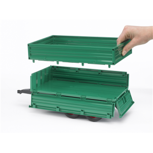 BRUDER 02010 TANDEMACHS-TRANSPORTANHÄNGER MIT AUFSTECKBORDWAND