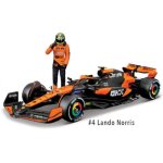 Bburago 18-28040N - 1:24 F1 McLaren MCL38 mit Figur #4 Norris 24, WB