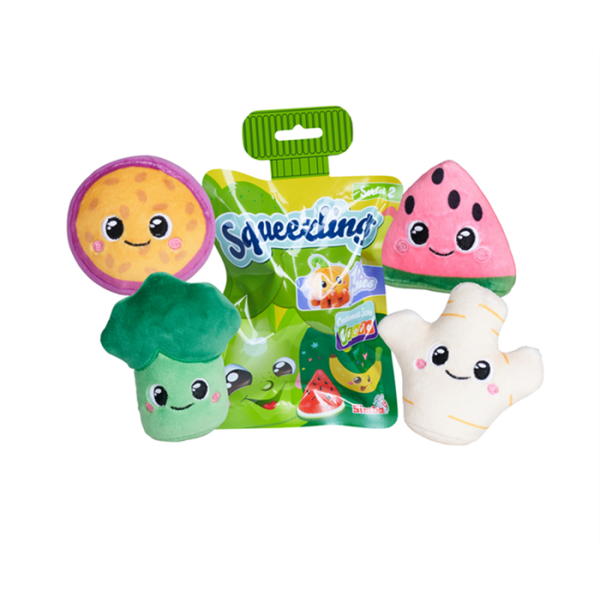 Simba Squeezlings Serie II 105953979 Blindpack mit weicher Obst- oder Gemüse-Plüschfigur