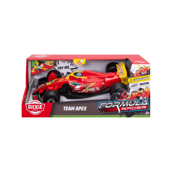 Dickie Toys Formula Racer Team APEX 203764038 Formel-Rennwagen mit sportlichem Motorsport-Design