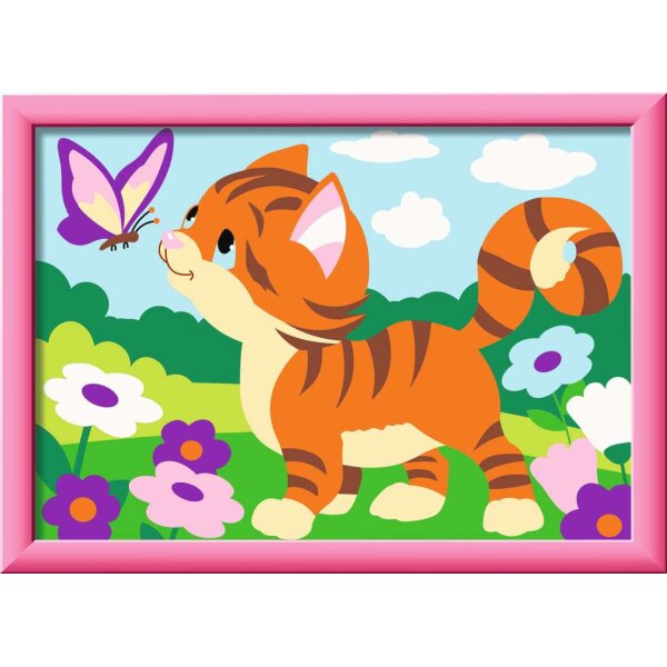 Ravensburger 12023126 CreArt, Malen nach Zahlen Kätzchen im Garten