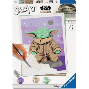 Ravensburger 12023140 CreArt, Malen nach Zahlen Meditierender Grogu