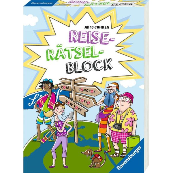 Ravensburger 48839 Reise-Rätselblock mit Weltreise-Motiven und abwechslungsreichen Rätseln auf dem Cover