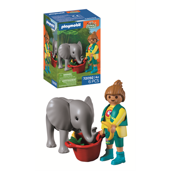 PLAYMOBIL 72092 Animals & Friends Zoo: Elefantenbaby und Pflegerin