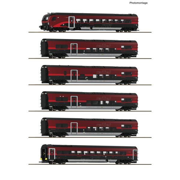 ROCO 6200178 6 pcs. Set 1: Railjet of the new generation - ÖBB