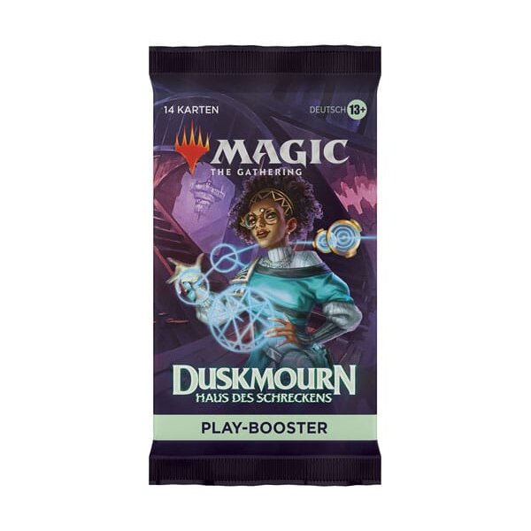 Magic The Gathering Duskmourn Haus des Schreckens Play-Booster WOTCD34441000 mit 14 Sammelkarten.